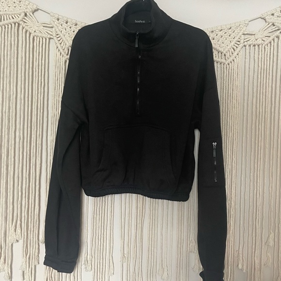 NWT Boohoo Streetwear Gorpcore Utility Zip Funnel Neck Cropped Jacket SZ L - Picture 2 of 9